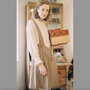 Miss Patina Perthshire Dungarees Pinafore Dress in Chestnut Size Large EUC